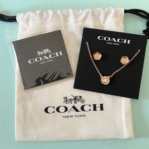 Coach earrings/necklace set w/ dust bag